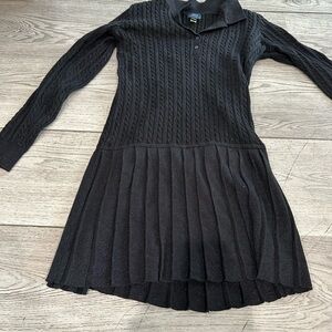 Ralph Lauren Black Knit Pleated Kids Dress